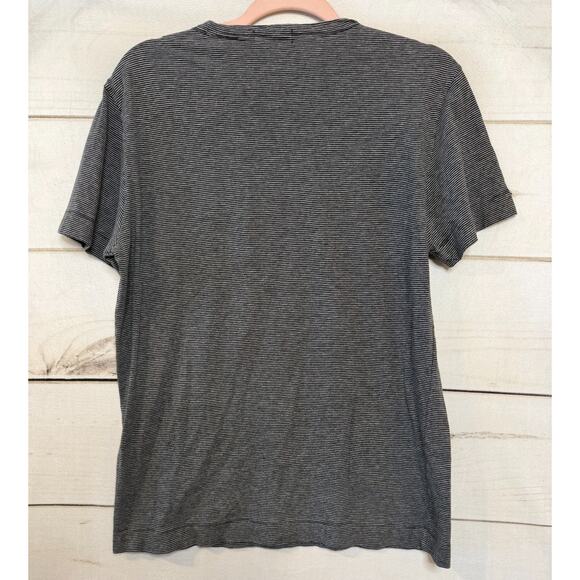 Theory Black Grey Striped T-Shirt L Everyday Wear Cozy Comfy Casual - Picture 2 of 5